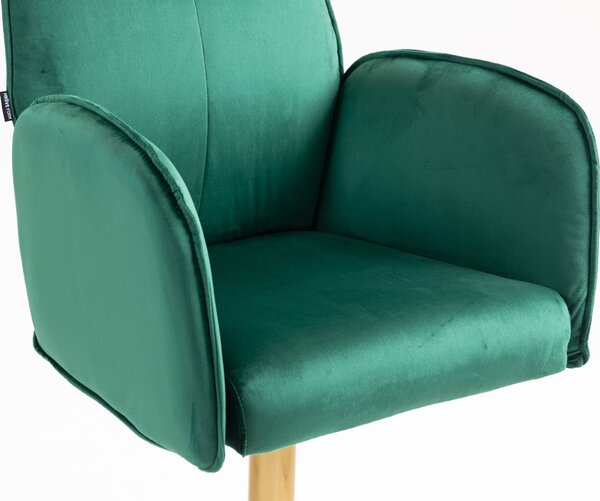 HR280W Sötétzöld Modern Velúr Szék Arany lábbal