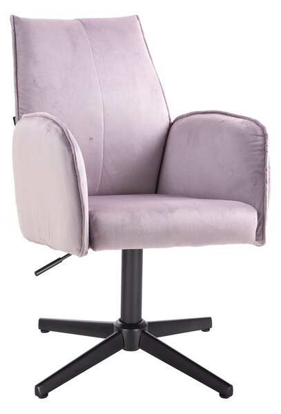 HR280CROSS Halványlila Modern Velúr Szék Fekete lábbal