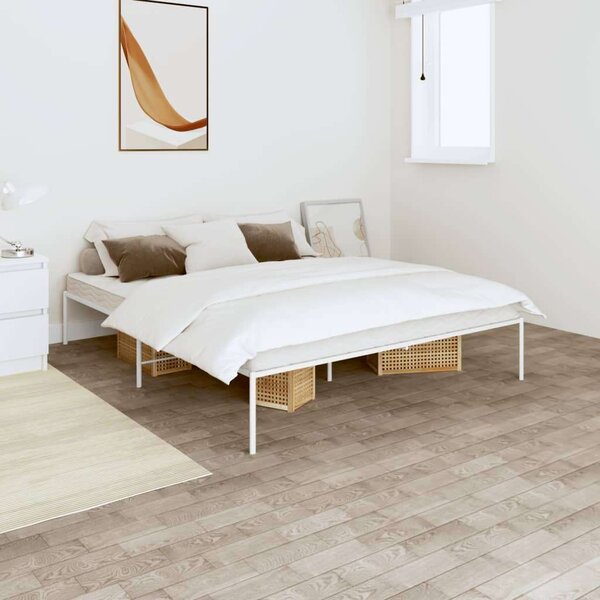 VIDAXL - Fém Ágykeret - Fehér - 140x200 cm