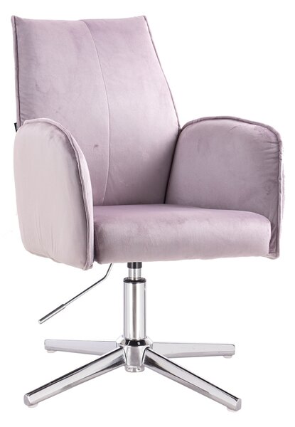 HR280CROSS Halványlila Modern Velúr Szék Krómozott lábbal