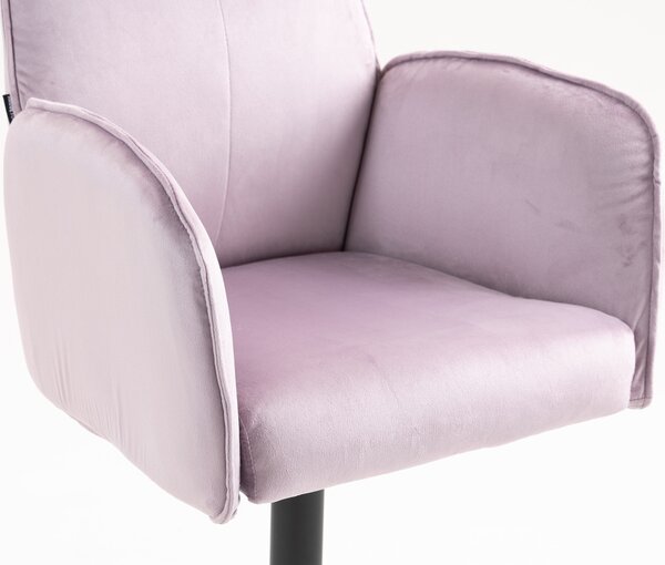 HR280W Halványlila Modern Velúr Szék Fekete lábbal