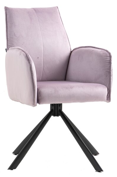 HR280 CSILLAGLÁB Halványlila Modern Velúr Szék Fekete lábbal