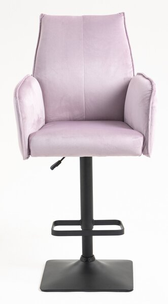 HR280KW Halványlila Modern Velúr Szék Fekete lábbal