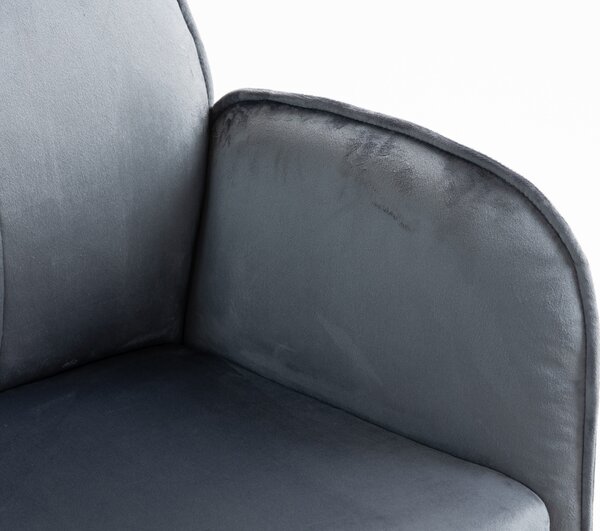HR280K Grafit Modern Velúr Szék Arany lábbal