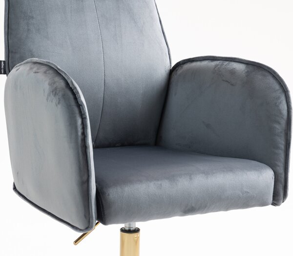 HR280K Grafit Modern Velúr Szék Arany lábbal