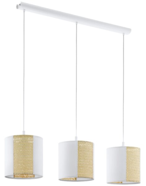 Függesztett lámpa három foglalattal, fehér-barna színű (Arnhem)