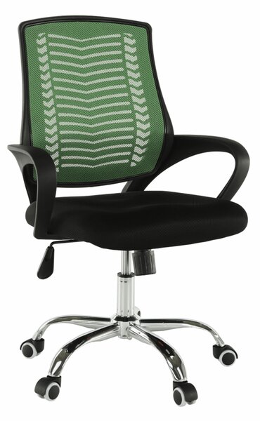 KONDELA Irodai szék, zöld/fekete/króm, IMELA TYP 2