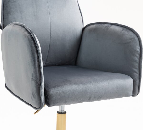 HR280N Grafit Modern Velúr Szék Arany lábbal