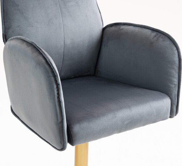 HR280W Grafit Modern Velúr Szék Arany lábbal