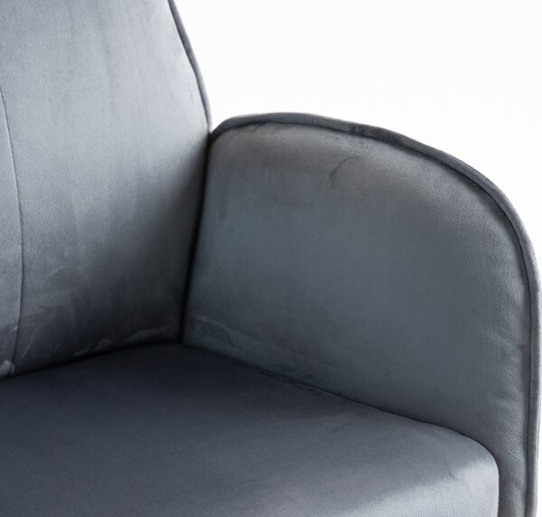 HR280W Grafit Modern Velúr Szék Krómozott lábbal