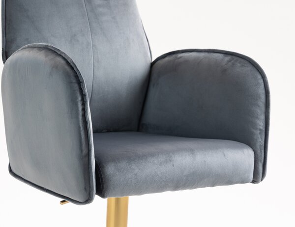 HR280W Grafit Modern Velúr Szék Arany lábbal
