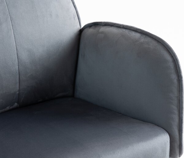 HR280W Grafit Modern Velúr Szék Fekete lábbal