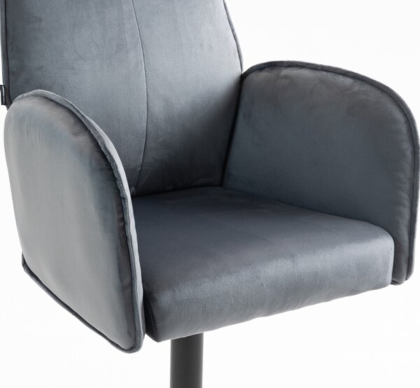 HR280W Grafit Modern Velúr Szék Fekete lábbal