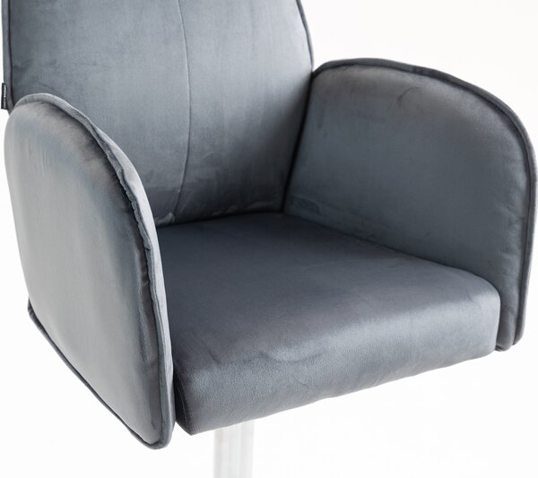 HR280W Grafit Modern Velúr Szék Krómozott lábbal