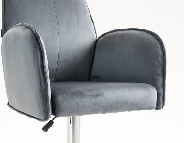 HR280W Grafit Modern Velúr Szék Krómozott lábbal