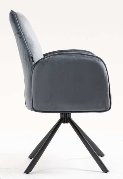 HR280 CSILLAGLÁB Grafit Modern Velúr Szék Fekete lábbal