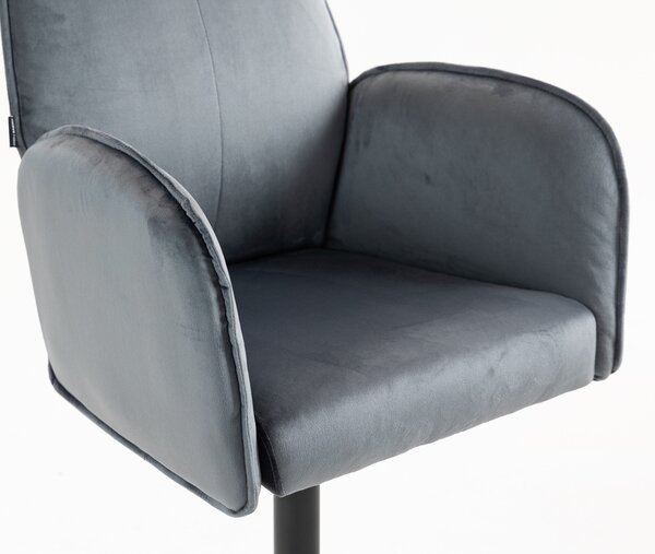 HR280KW Grafit Modern Velúr Szék Fekete lábbal