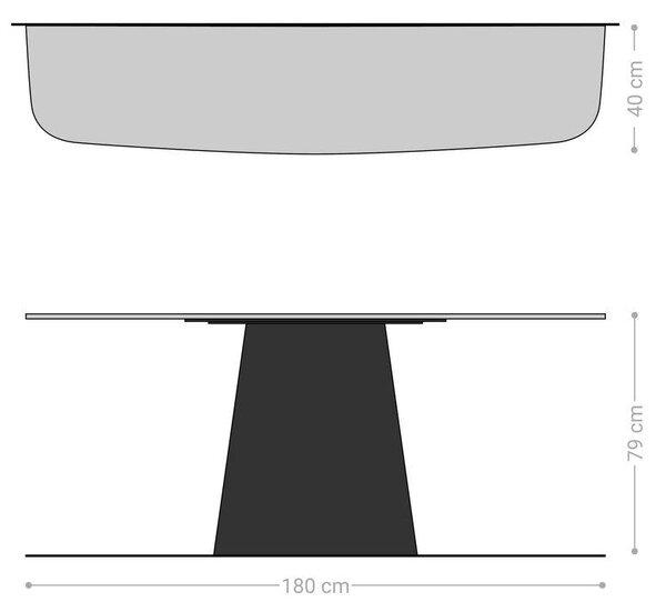 DELIFE Konzolasztal Edge hajóformájú 180x40 cm kerámia Calacatta Luxe fehér arany szürke Conos fém titán színű hatású
