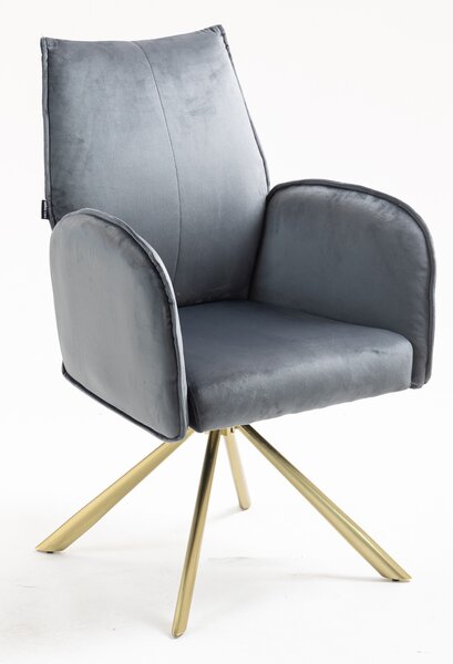 HR280 CSILLAGLÁB Grafit Modern Velúr Szék Arany lábbal