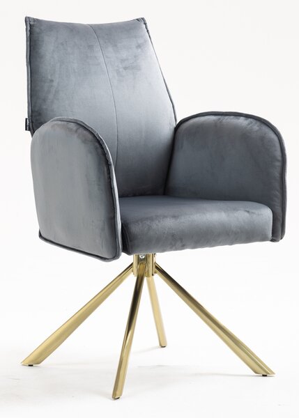 HR280 CSILLAGLÁB Grafit Modern Velúr Szék Arany lábbal
