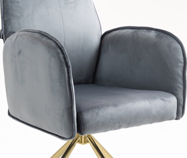 HR280 CSILLAGLÁB Grafit Modern Velúr Szék Arany lábbal