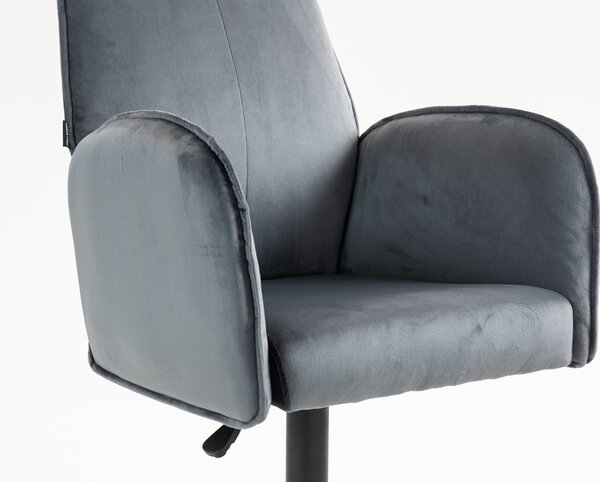 HR280KW Grafit Modern Velúr Szék Fekete lábbal