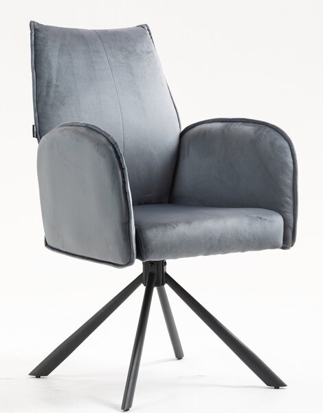 HR280 CSILLAGLÁB Grafit Modern Velúr Szék Fekete lábbal