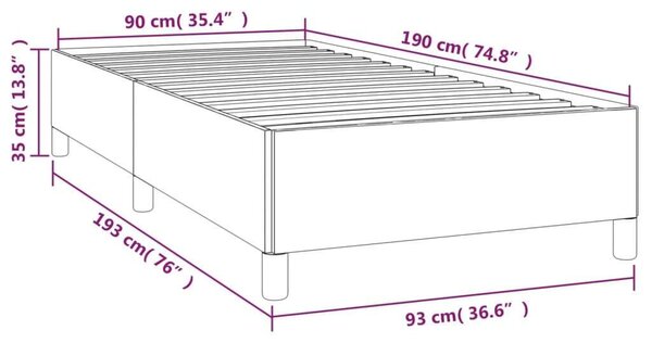 VIDAXL Bézs Szövet Ágykeret - 90x190 cm