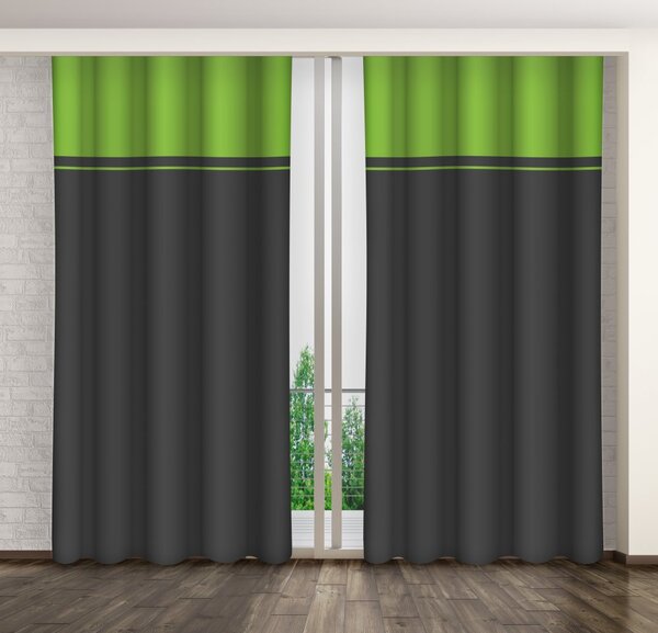 Szürke-zöld dekoratív drapéria a nappaliba Hossz: 250 cm