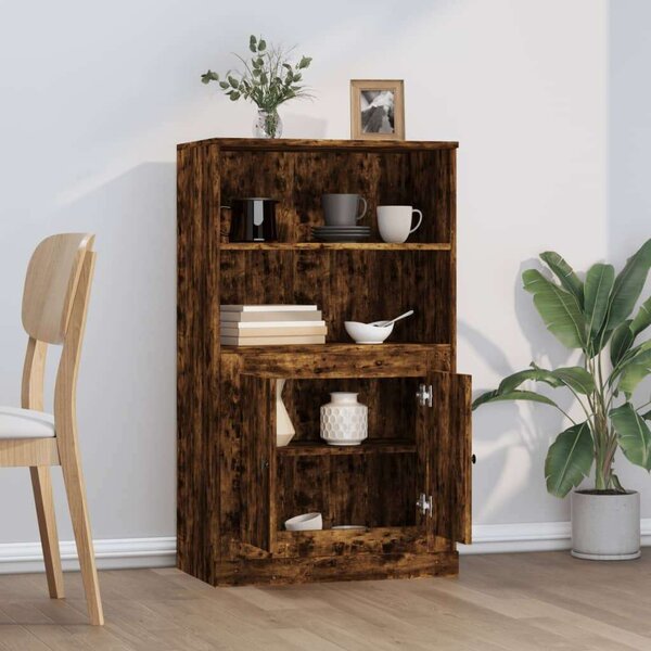 VidaXL Fa Magasszekrény - Füstös Tölgy - 60x35,5x103,5 cm