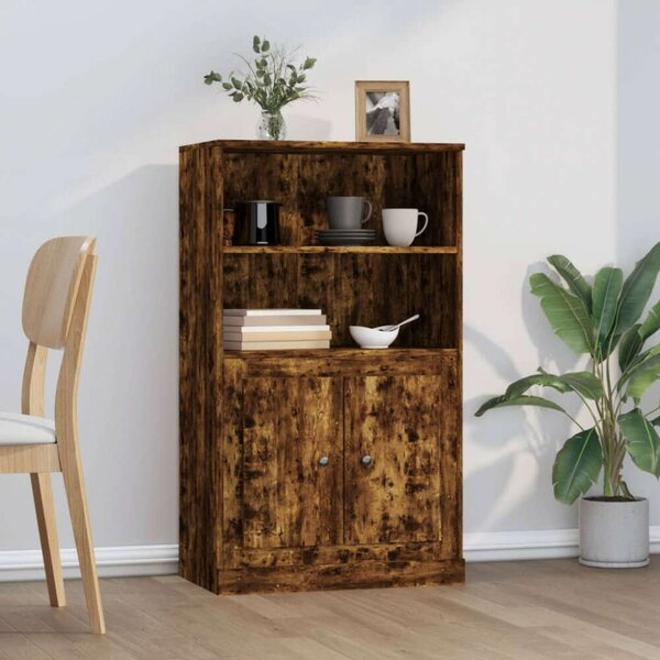 VidaXL Fa Magasszekrény - Füstös Tölgy - 60x35,5x103,5 cm