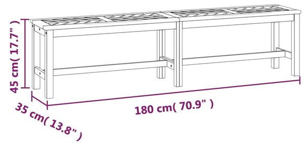 VidaXL tömör akácfa kerti pad 180 cm