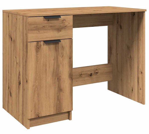 Kézműves tölgy színű szerelt fa íróasztal 100 x 50 x 75 cm