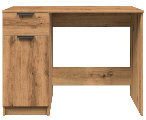 Kézműves tölgy színű szerelt fa íróasztal 100 x 50 x 75 cm