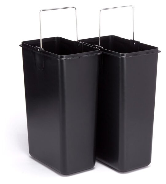 Matt ezüstszínű acél szelektív pedálos szemetes 2x8 l Tri Selectif – MSV