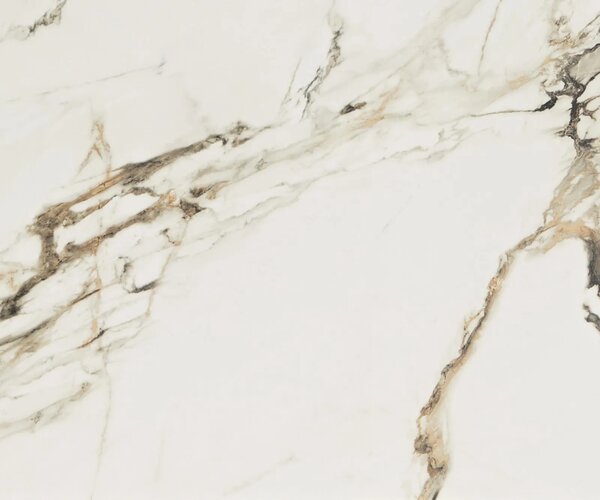 DELIFE Konzolasztal Edge hajóformájú 180x40 cm kerámia Calacatta Luxe fehér arany szürke Conos fém titán színű hatású