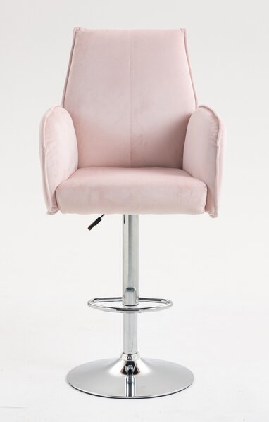 HR280W Puder Rózsaszín Modern Velúr Szék Krómozott lábbal