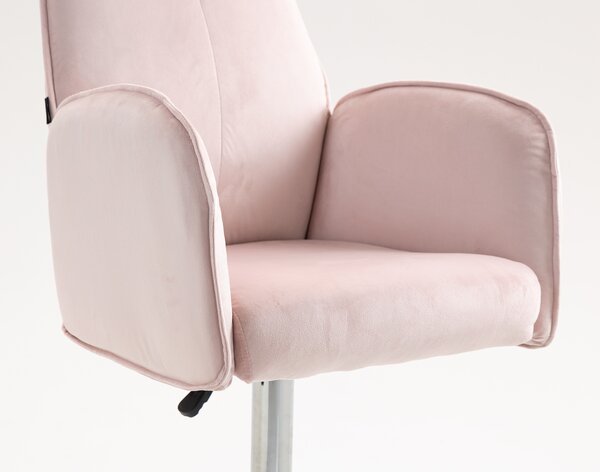 HR280W Puder Rózsaszín Modern Velúr Szék Krómozott lábbal