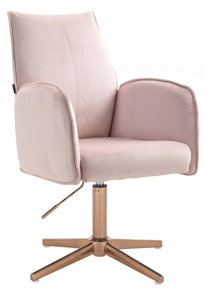 HR280CROSS Púder Rózsaszín Modern Velúr Szék Arany lábbal