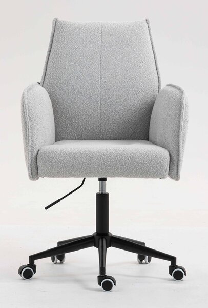 HR280K Szürke modern boucle szék fekete lábbal