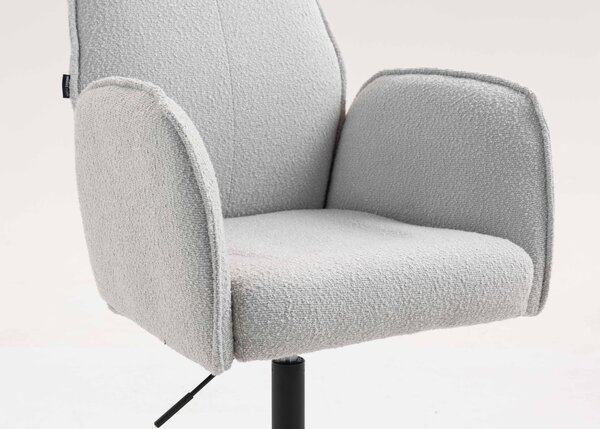 HR280K Szürke modern boucle szék fekete lábbal