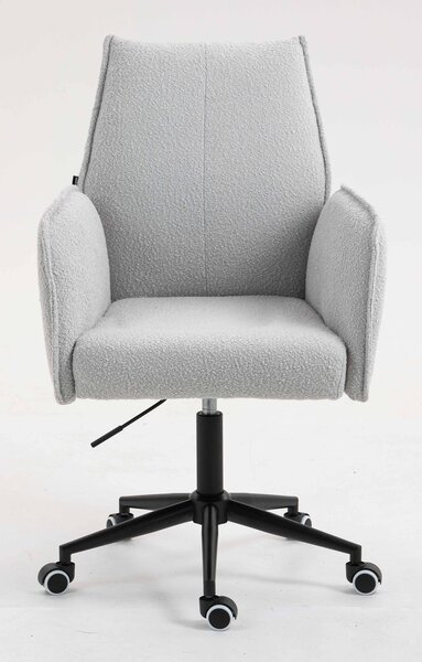 HR280K Szürke modern boucle szék fekete lábbal