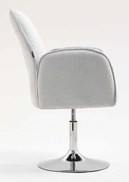 HR280N Szürke modern boucle szék krómozott lábbal