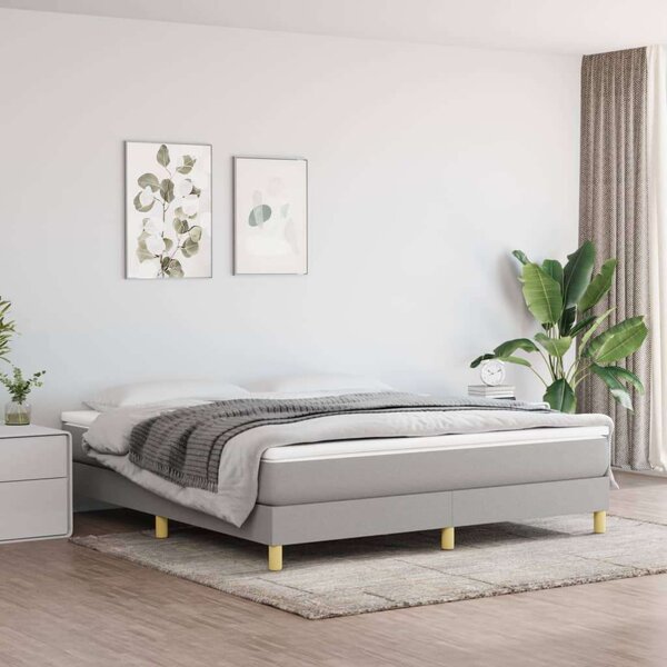 Modern Ágykeret - Szövet - 180x200 cm - Világosszürke