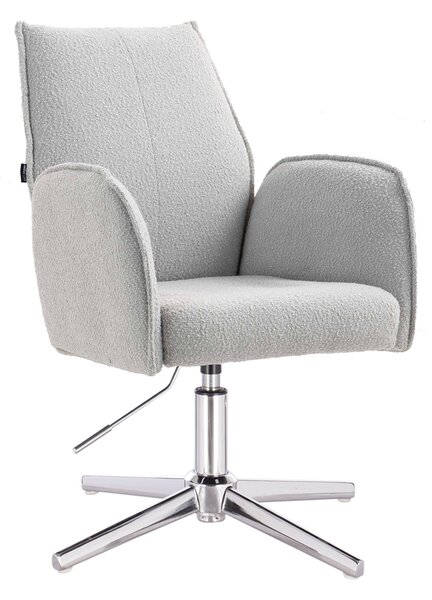 HR280CROSS Szürke modern boucle szék krómozott lábbal