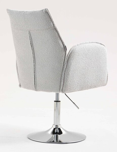 HR280N Szürke modern boucle szék krómozott lábbal
