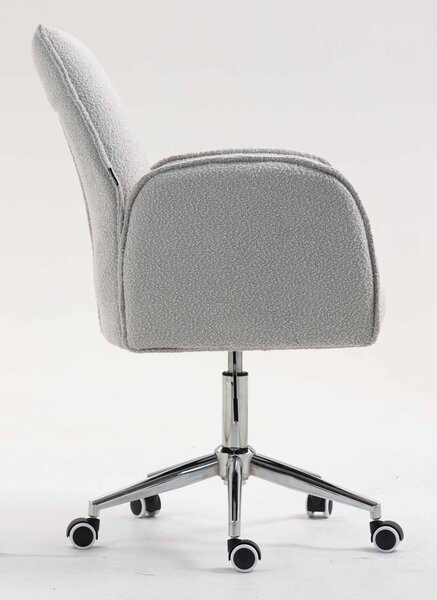 HR280K Szürke modern boucle szék krómozott lábbal
