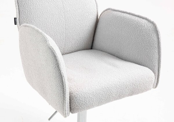 HR280N Szürke modern boucle szék krómozott lábbal