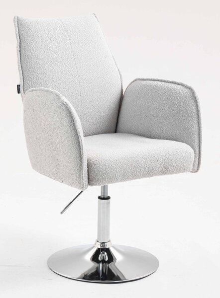 HR280N Szürke modern boucle szék krómozott lábbal