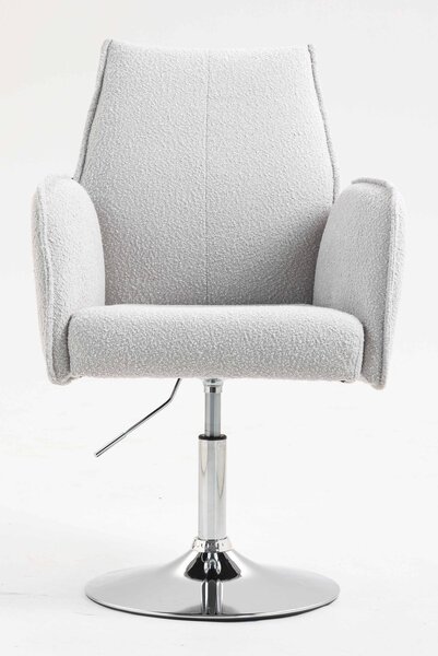 HR280N Szürke modern boucle szék krómozott lábbal